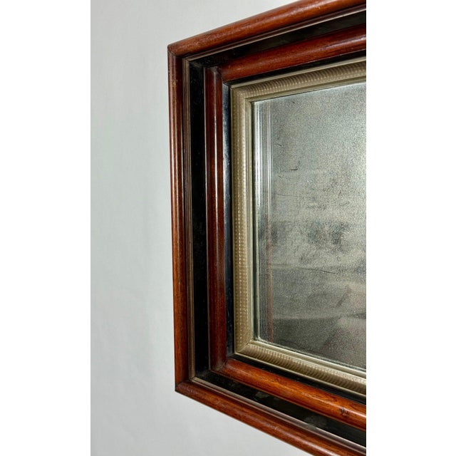 Antique 19th Century Victorian Eastlake Walnut Deep Well Mirror With Gilded Liner For Sale - Image 9 of 11
