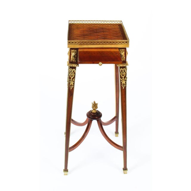 French Parquetry Ormolu Mounted Stand Attributed to François Linke, 19th Century For Sale - Image 16 of 18