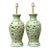 Vintage Cutout Green Ceramic Table Lamps - Pair For Sale