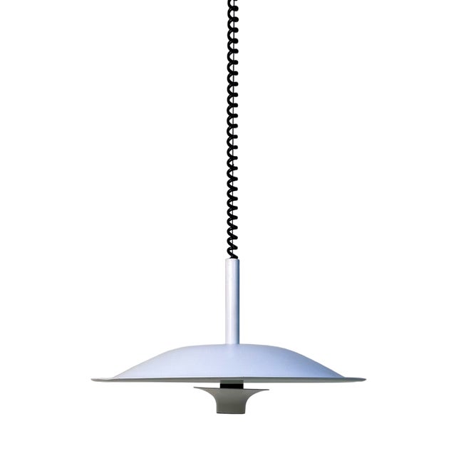 Scandinavian Postmodern Height-Adjustable Aluminium Halogen Hanging Lamp, 1980s For Sale