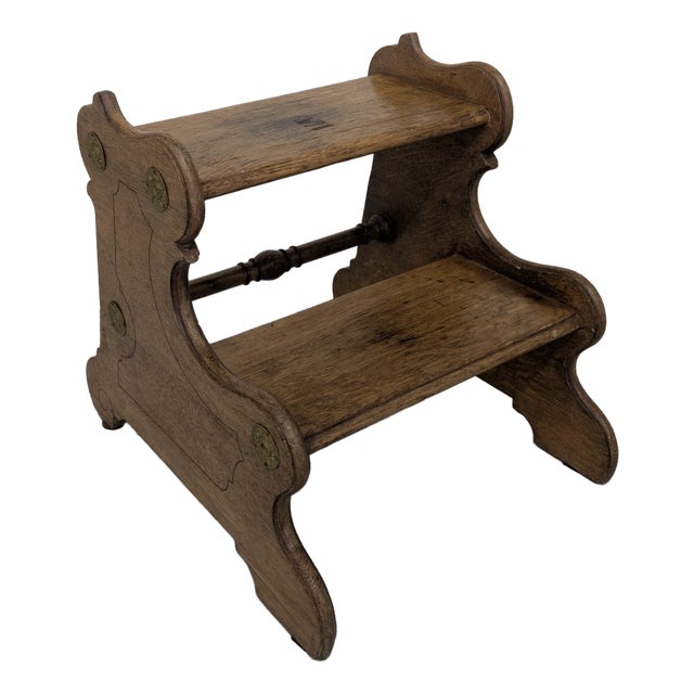 Vintage Wooden Step Stool, 1962 For Sale