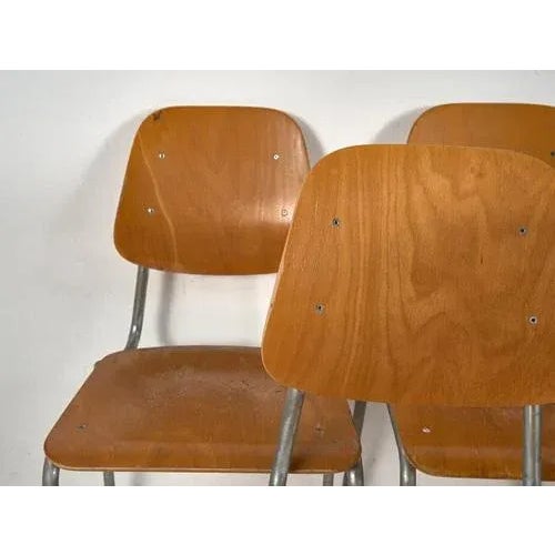 Industrial Vintage Industrial Chairs, 1950s, Set of 4 For Sale - Image 3 of 7
