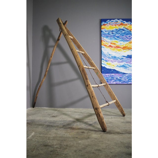 Brown Fir & Beech Wood Ladder For Sale - Image 8 of 14