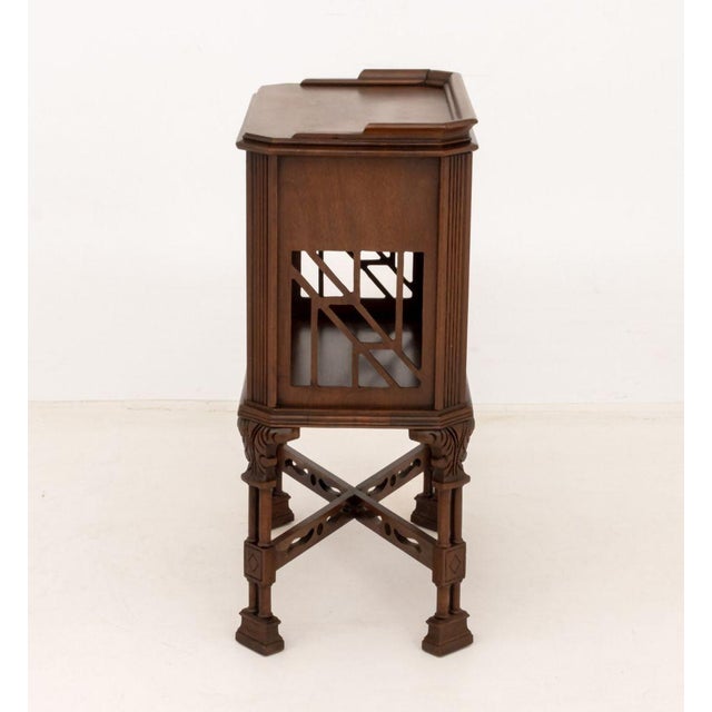 Wood Neoclassical Style Walnut Side Table Bookcase For Sale - Image 7 of 9