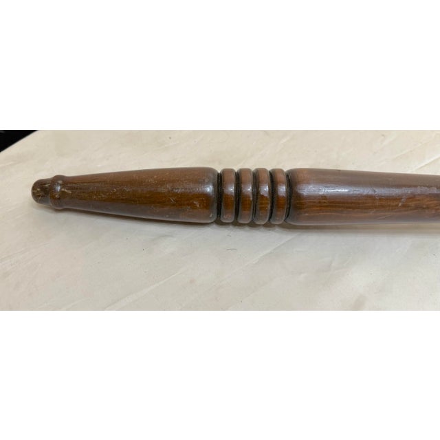 Wood Huge Vintage Handmade Carved Turned Wooden Solid Wood Judge Auction Gavel Large For Sale - Image 7 of 11