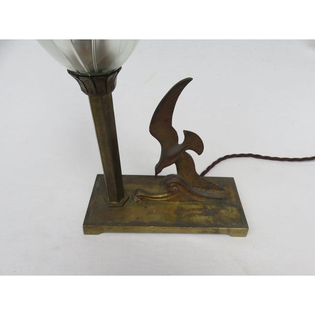 Art Nouveau Seagull Table Lamp For Sale - Image 9 of 17