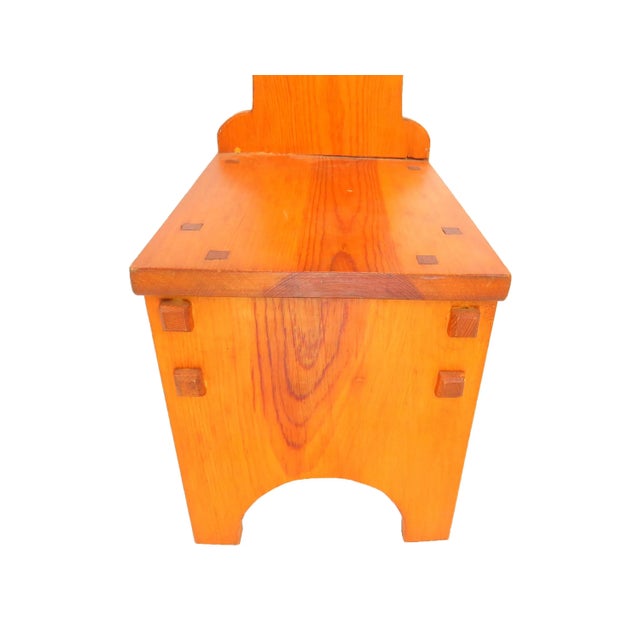 Vintage Arts and Crafts Inspired Pine Step Stool by Stanley L. Wahlquist For Sale In Chicago - Image 6 of 12