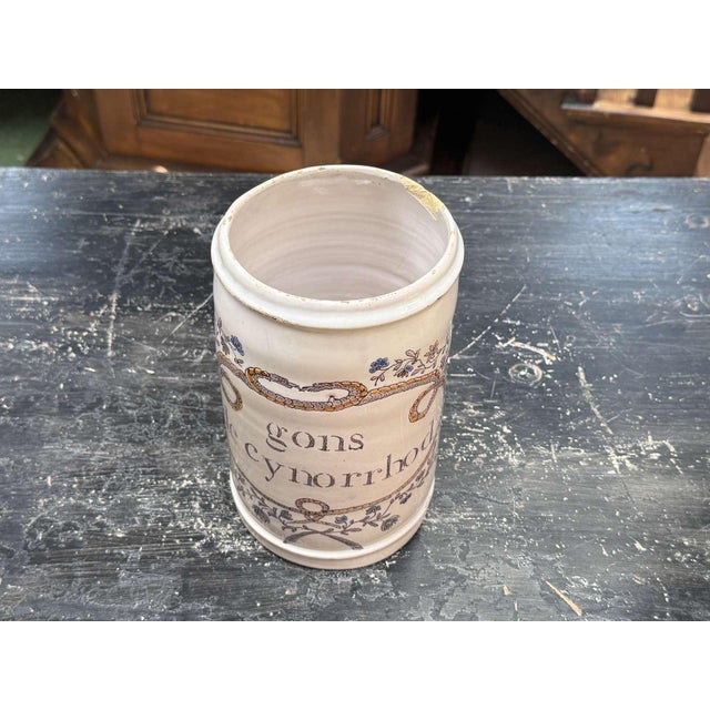 19th Century Earthenware Pharmacy Jar with Branches and Snakes For Sale - Image 5 of 9