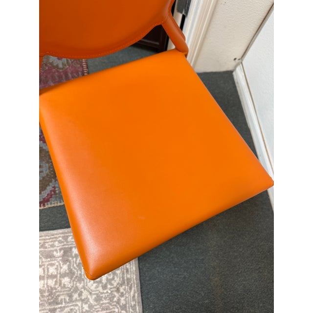 Euro Style Isabelle Orange Counter Stools, Pair For Sale - Image 10 of 12