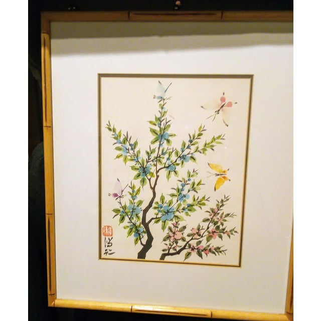 Original and Signed Painting by Johnson Lee. The last of the real Chinese Finger Painting style. Story and signature on...