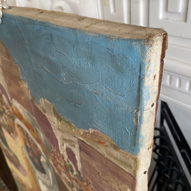 1900s Large Orientalist Oil Painting on Canvas Signed For Sale - Image 10 of 10