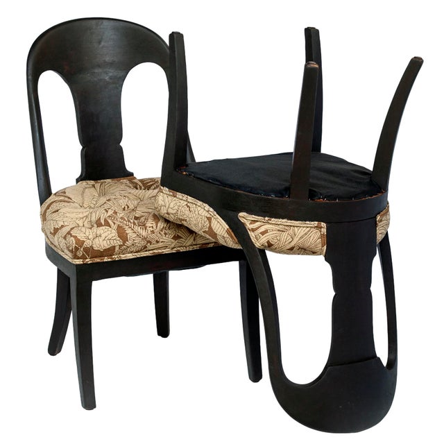 Brown Antique Biedermeier Wood Chairs, Pair For Sale - Image 8 of 8