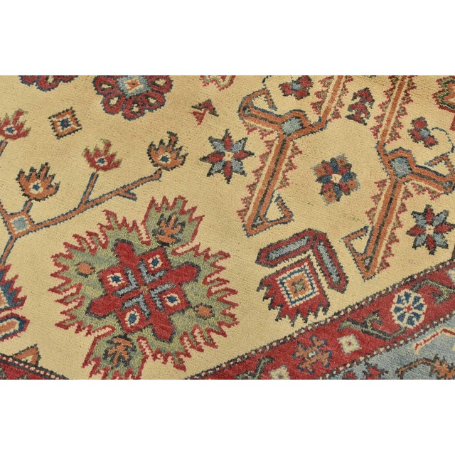 Kazak Rug 6′ X 6′ Beige Wool Tribal Hand-Knotted Oriental Carpet For Sale - Image 4 of 13