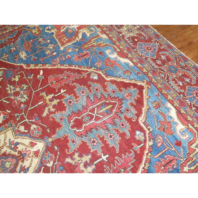 1920s Oversize Antique Persian Heriz Carpet - 12'9" x 17'9" For Sale - Image 5 of 18