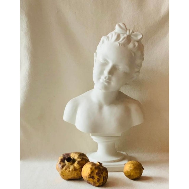 Ceramic 19th Century French Bisque Porcelain Bust of a Child For Sale - Image 7 of 18
