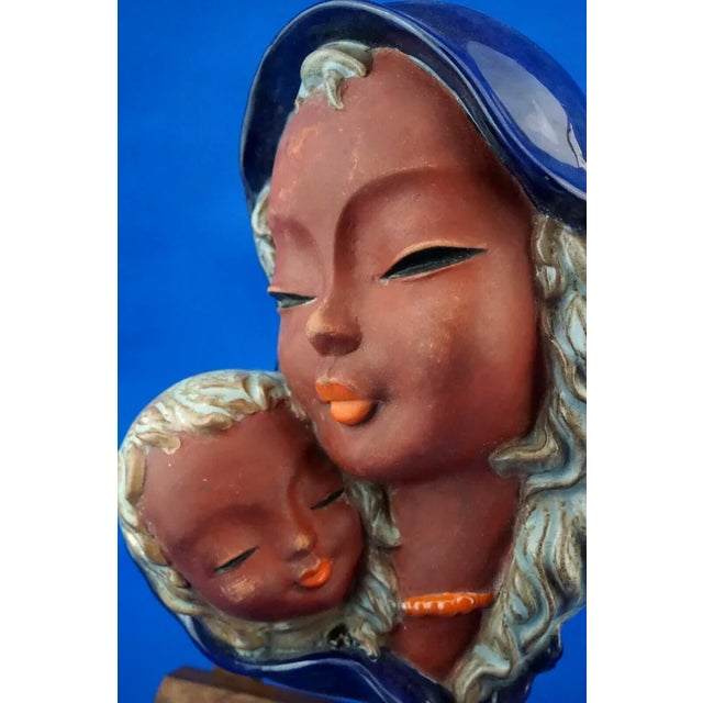 20th Century Art Deco Plaque of Madonna and Jesus in Terracotta by Kurt Goebel for Goldscheider, Austria For Sale - Image 10 of 18