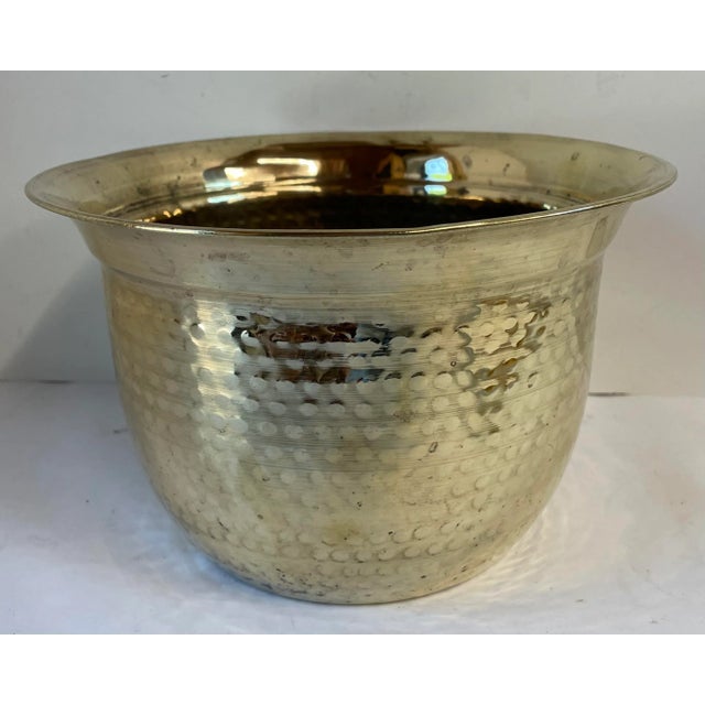 Vintage Hammered Brass Planter For Sale - Image 9 of 9