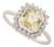 14k White Gold Yellow Sapphire & Diamond Art Deco Ring Size 6 For Sale