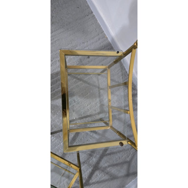 Brass and Glass Side Tables, 1930, Set of 2 For Sale - Image 10 of 13
