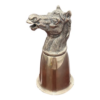 Vintage Gucci Silver-Tone Horse Head Equestrian Stirrup Cup For Sale