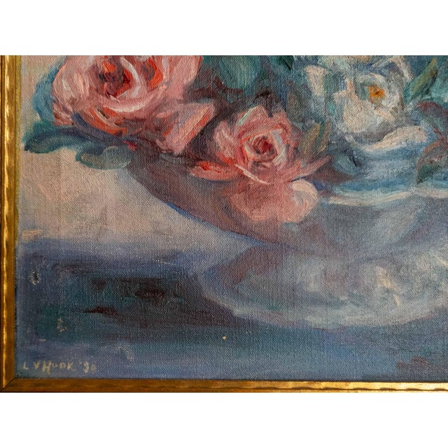1930's American Impressionist Still Life Painting of Flowers in a Bowl, Signed For Sale - Image 10 of 16