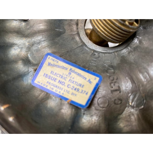 1960s Vintage French Brass Fleur De Lis Hollywood Regency Crystal Pendant For Sale - Image 12 of 13