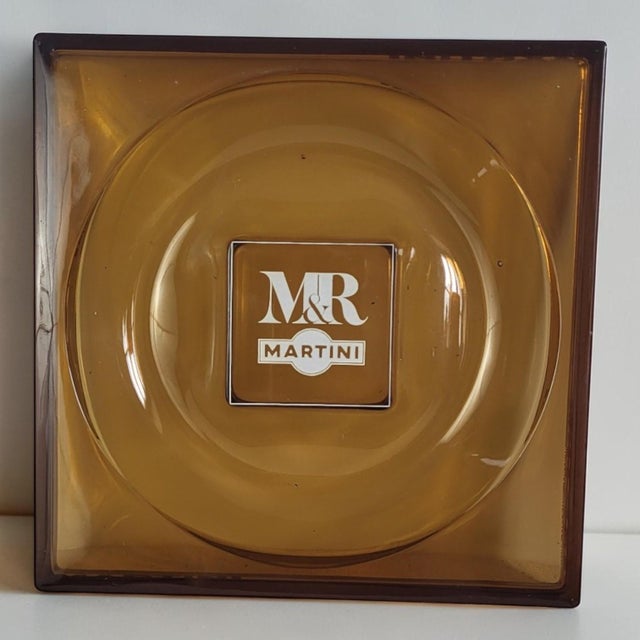 Large square Martini (M&R) countertop ashtray dating from the 1970s, which won the Oscar for Best Promotional Item in...
