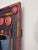 Vintage Tribal Folk Art Painted Wood Wall Mirror in Black, Red & Yellow For Sale - Image 11 of 13
