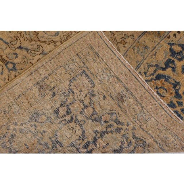 Authentic 19th Century Persian Tabriz Botanic Handmade Wool Rug For Sale - Image 4 of 8