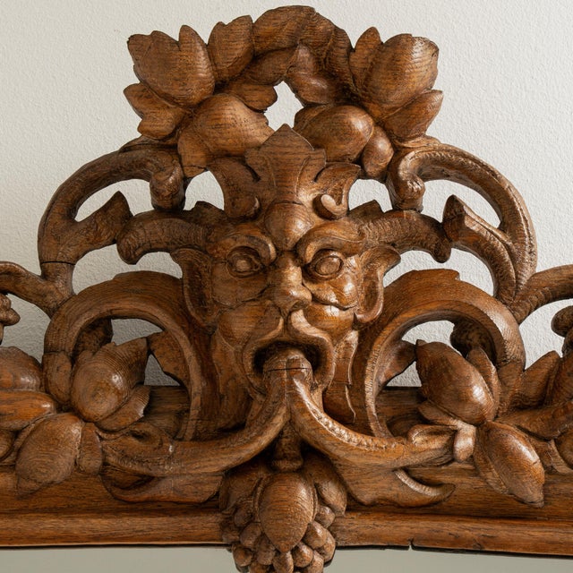 19th Century 19th Century France Baroque Amber Wood Mirror For Sale - Image 5 of 9