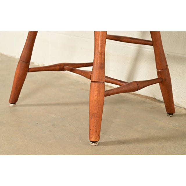 L. & J. G. Stickley American Colonial Solid Cherry Wood Spindle Back Windsor Side Chairs or Dining Chairs, Pair For Sale - Image 10 of 16