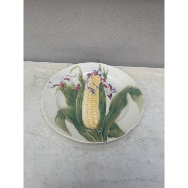 Majolica corn Keller & Guerin Saint Clement Plate.