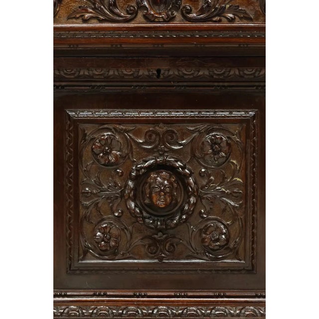 Early 1900s, Antique, Italian Renaiss. Revival, Carved, Walnut, Fall-Front, Cabinet For Sale In Austin - Image 6 of 6