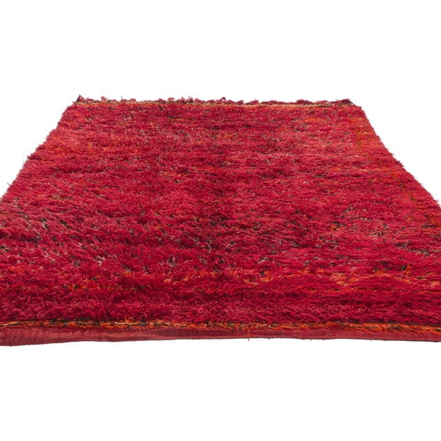 Tribal Vintage Red Moroccan Beni M'Guild Rug - 06'01 X 08'03 For Sale - Image 3 of 9