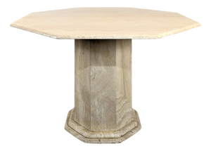 Vintage Octagonal Travertine Table