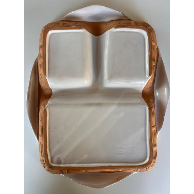 Vintage Collection of "Napkin in a Basket" Ceramic Serving Set For Sale - Image 11 of 11