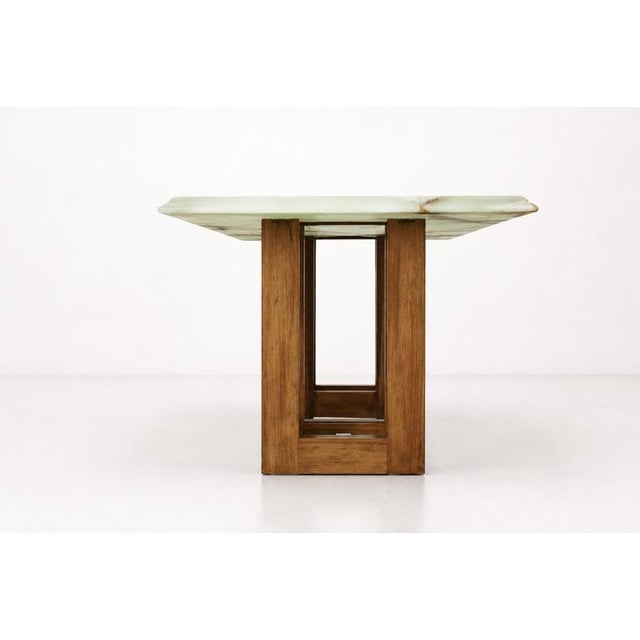 Architectural Italian Coffee Table with Onyx Top For Sale - Image 3 of 8