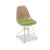 6th set fiberglas sidechairs with seat cushion, Eiffel base, seat cushion. with Hopsak reference green, vintage condition....
