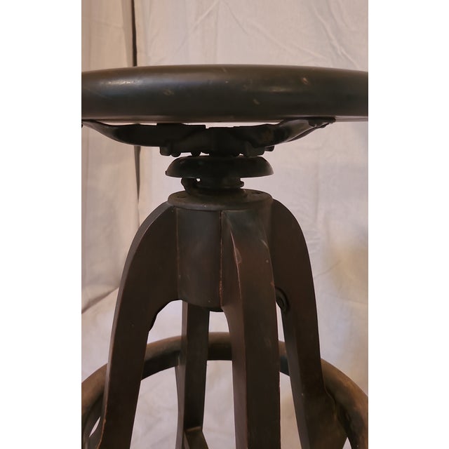 Early 20th Century Antique Oak Stool For Sale - Image 4 of 5