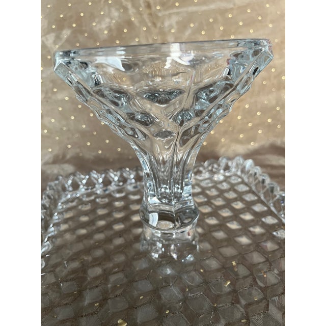 Transparent Fostoria 1915-82 American Clear Cube Square 10 1/8" Cake Stand For Sale - Image 8 of 10