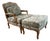 French Provincial Styled Chair and Ottoman For Sale