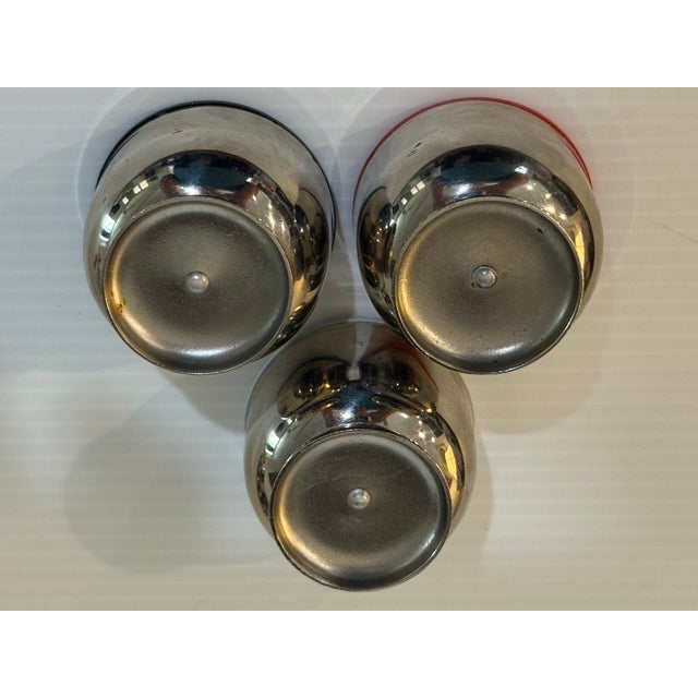 Mid 20th Century Pair of Mid-Century Modern Chrome Condiment Servers With Original Spoons and Trays - 16 pcs For Sale - Image 10 of 12