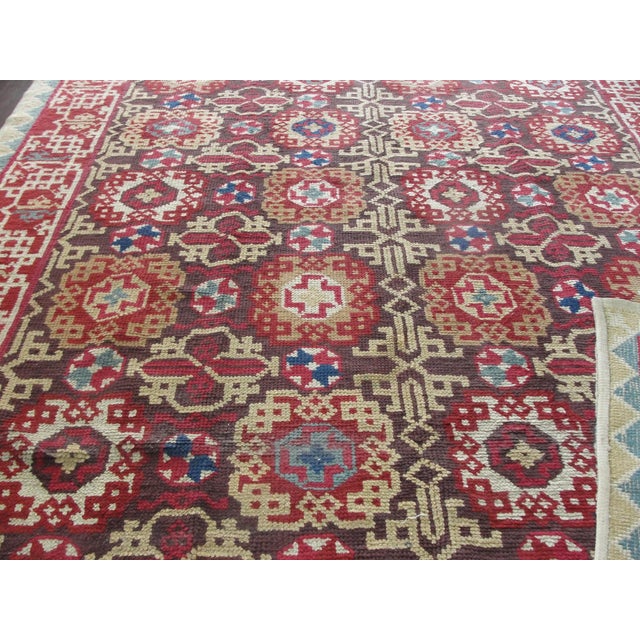 Red European Savonnerie-Carpet, 8'1" × 11' For Sale - Image 8 of 8