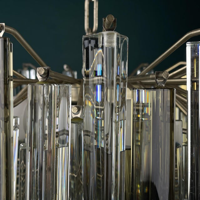 Vintage Italian Murano Glass Crystal Prism Chandelier from Venini, 1970s For Sale - Image 11 of 18