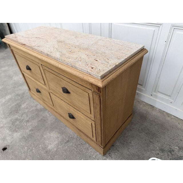 Marble and Oak Counter, 1900 For Sale - Image 6 of 10
