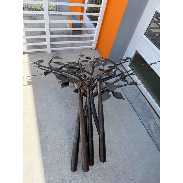 Vintage Handcrafted Metal Forest Canopy Queen Bed Frame, Signed For Sale - Image 13 of 17