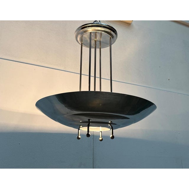 Mid-Century Modern Art Deco Style Pendant Lamp, 1950s For Sale - Image 9 of 18