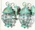 Funky Vintage Pair of Solid Brass Verdigris Wall Lanterns - 14”h X 7” W X 8”.5 D For Sale - Image 12 of 17