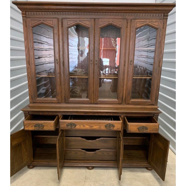 Ethan Allen Royal Charter Oak Buffet With Hutch China Chairish