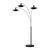 Nova Rancho Mirage 3 Light Arc Floor Lamp - 84", Satin Nickel Finish, Matte Black & Silver-Leaf Shade, Marble Base, Dimmer Switch For Sale - Image 4 of 11